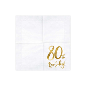 Gold Milestone 80th Lunch Napkins