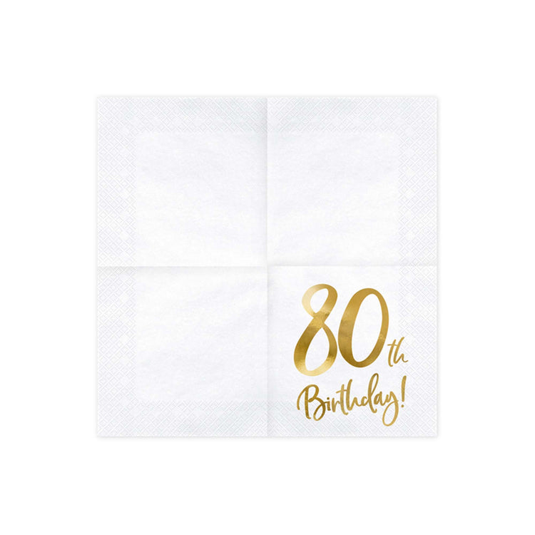 Gold Milestone 80th Lunch Napkins