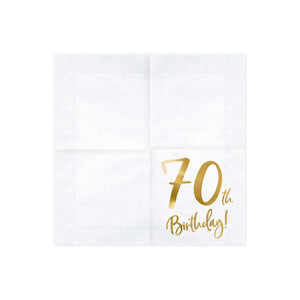 Gold Milestone 70th Lunch Napkins