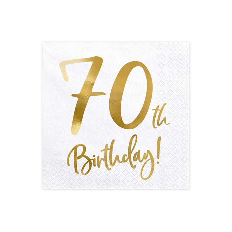 Gold Milestone 70th Lunch Napkins