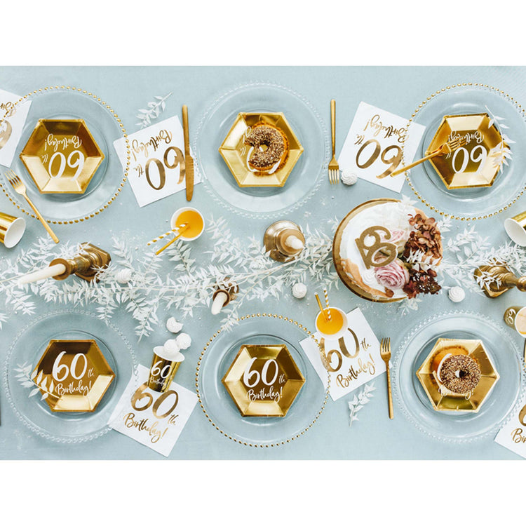 Gold Milestone 60th Lunch Napkins