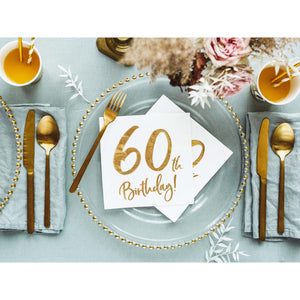Gold Milestone 60th Lunch Napkins