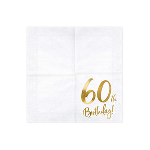 Gold Milestone 60th Lunch Napkins