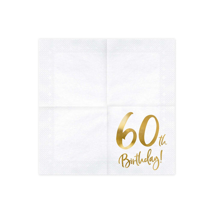 Gold Milestone 60th Lunch Napkins
