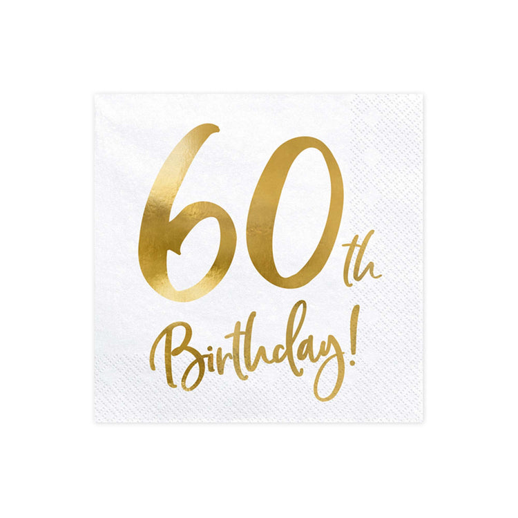Gold Milestone 60th Lunch Napkins