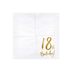 Gold Milestone 18th Lunch Napkins