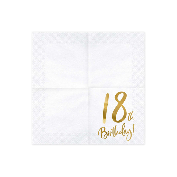 Gold Milestone 18th Lunch Napkins