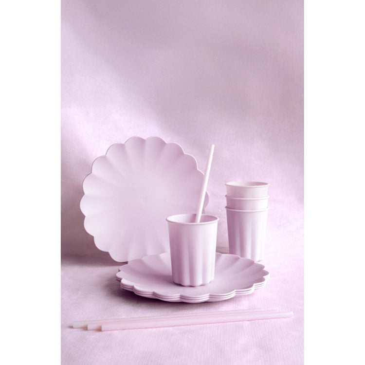 Solid Colour 23cm Reusable Plate Pastel Lilac