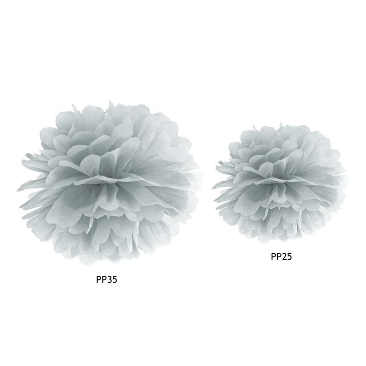 Tissue Pom Pom 35cm Silver