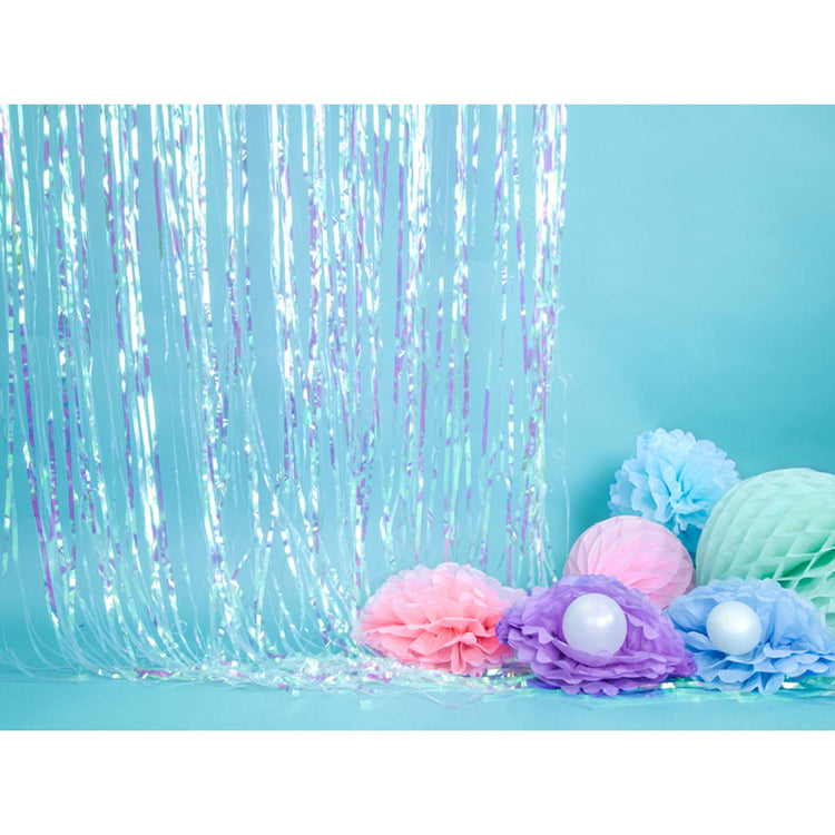 Tissue Pom Pom Paper Hanging Decoration Misty Blue