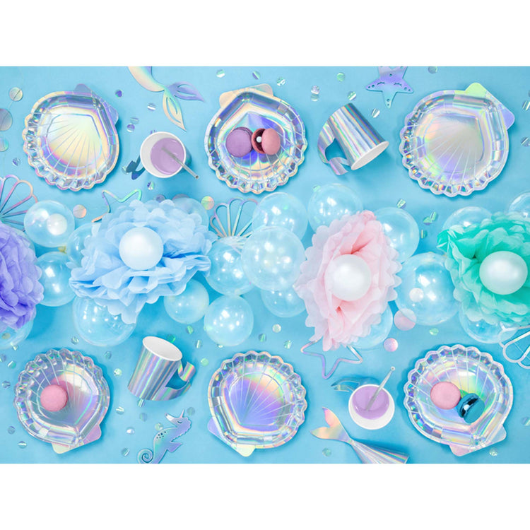 Tissue Pom Pom Paper Hanging Decoration Misty Blue