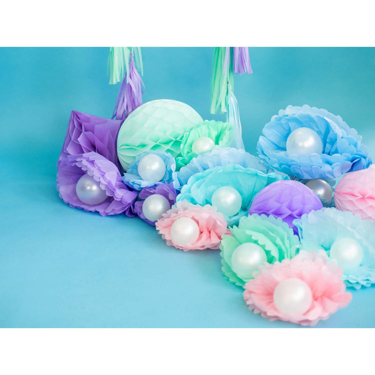 Tissue Pom Pom Paper Hanging Decoration Misty Blue