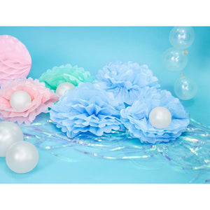 Tissue Pom Pom Paper Hanging Decoration Misty Blue