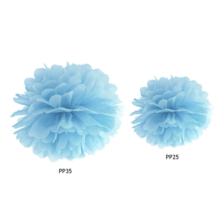 Tissue Pom Pom Paper Hanging Decoration Misty Blue