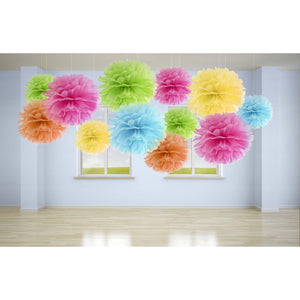Tissue Pom Pom Paper Hanging Decoration Yellow