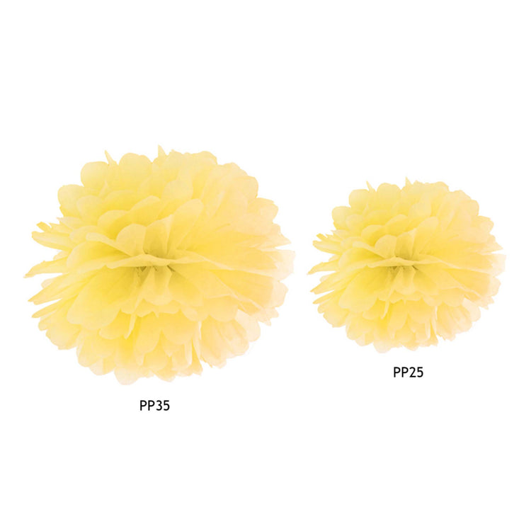 Tissue Pom Pom Paper Hanging Decoration Yellow