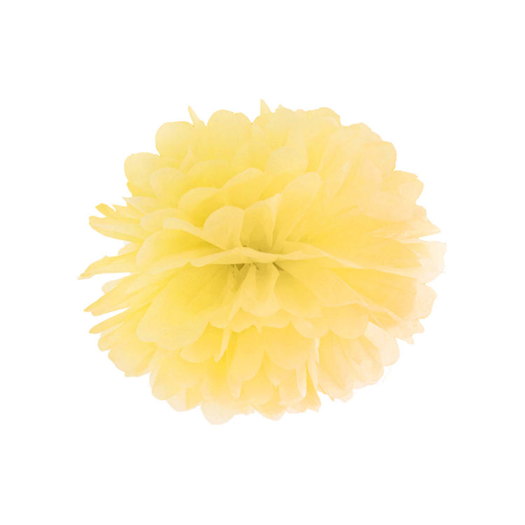 Tissue Pom Pom Paper Hanging Decoration Yellow