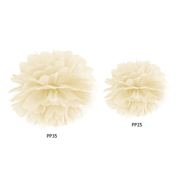 Tissue Pom Pom Paper Hanging Decoration Cream