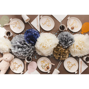 Tissue Pom Pom Paper Hanging Decoration Navy