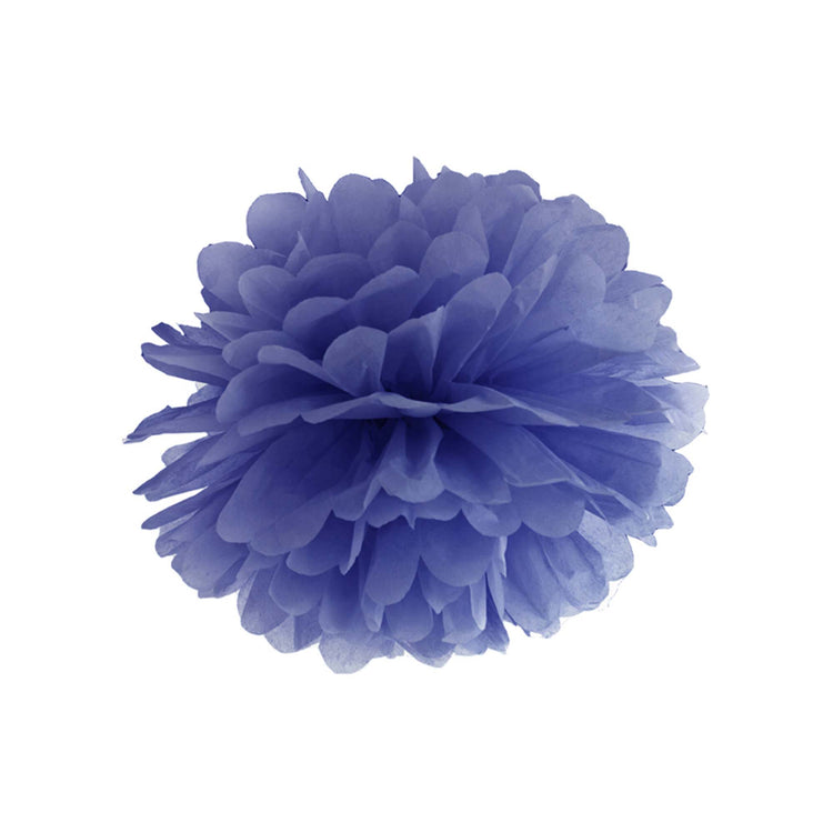 Tissue Pom Pom Paper Hanging Decoration Navy