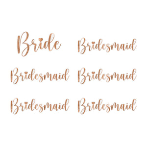 Beach Party Glass Stickers Bride & Bridesmaid