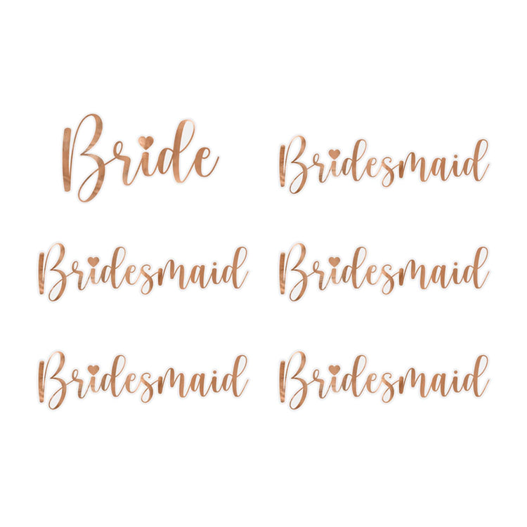 Beach Party Glass Stickers Bride & Bridesmaid