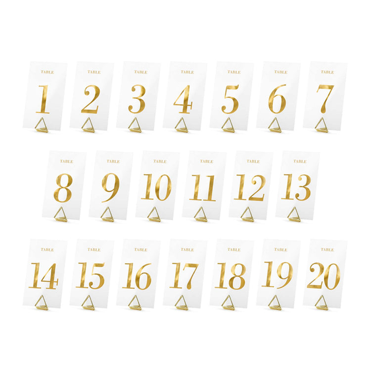Classic Wedding Clear Table Numbers