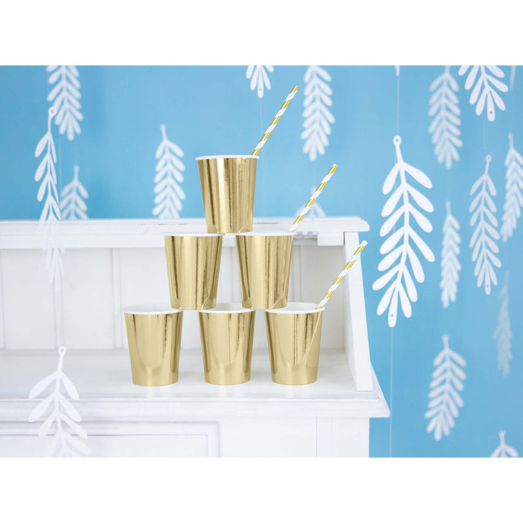 Gold Foil 220ml Paper Cups