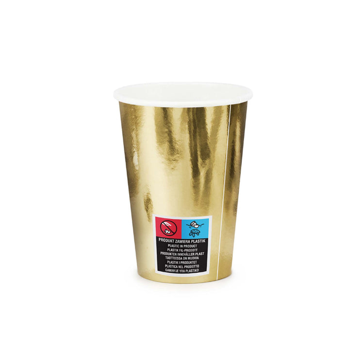 Gold Foil 220ml Paper Cups