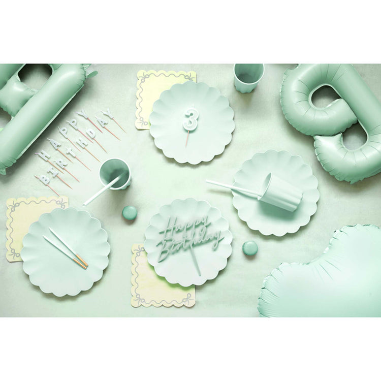 Solid Colour 220ml Paper Cups Pastel Sage