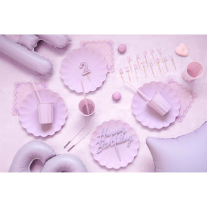 Solid Colour 220ml Paper Cups Pastel Violet