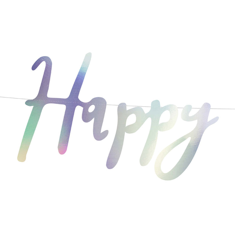 Happy Birthday Script Iridescent