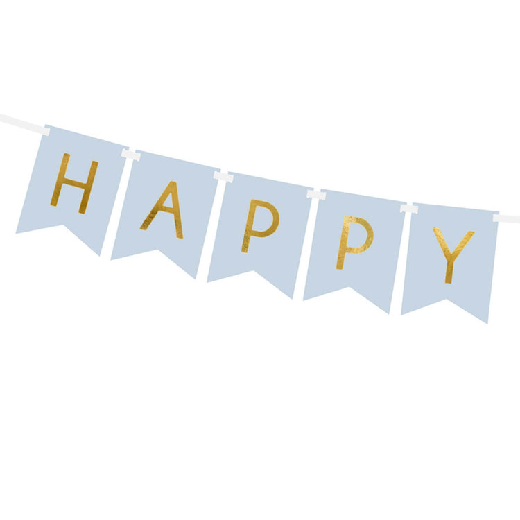 Happy Birthday Letter Banner Light Blue
