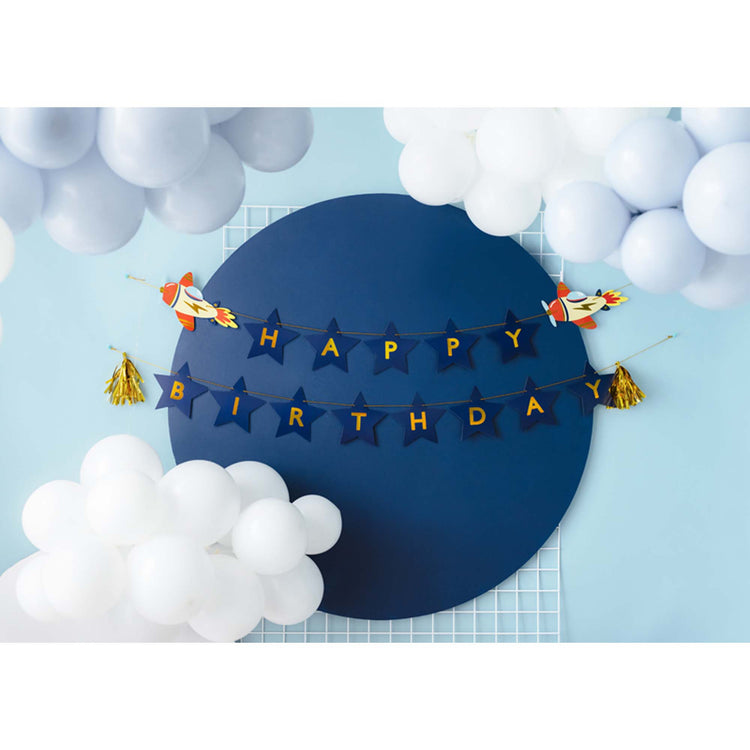 Airplane Happy Birthday Letter Banner