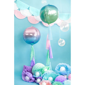 Tissue Pom Pom Paper Hanging Decoration Misty Blue