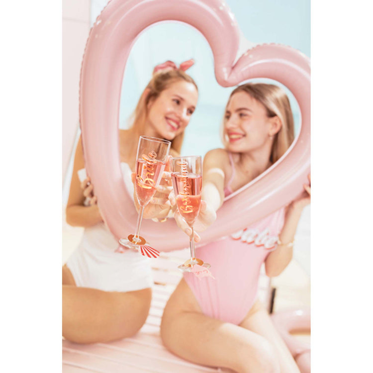 Beach Party Glass Stickers Bride & Bridesmaid