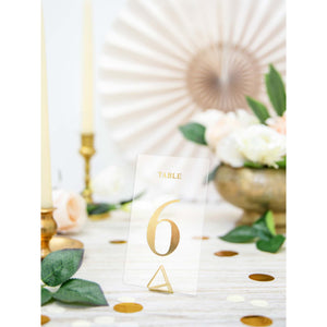 Classic Wedding Clear Table Numbers