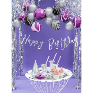 Happy Birthday Script Silver