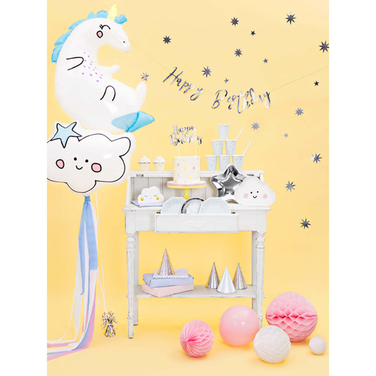 Happy Birthday Script Silver