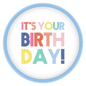 Rainbow Birthday 23cm Paper Plates 8pk