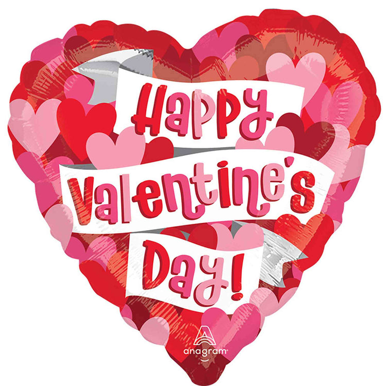 45cm HX Playful Valentines Hearts Balloon