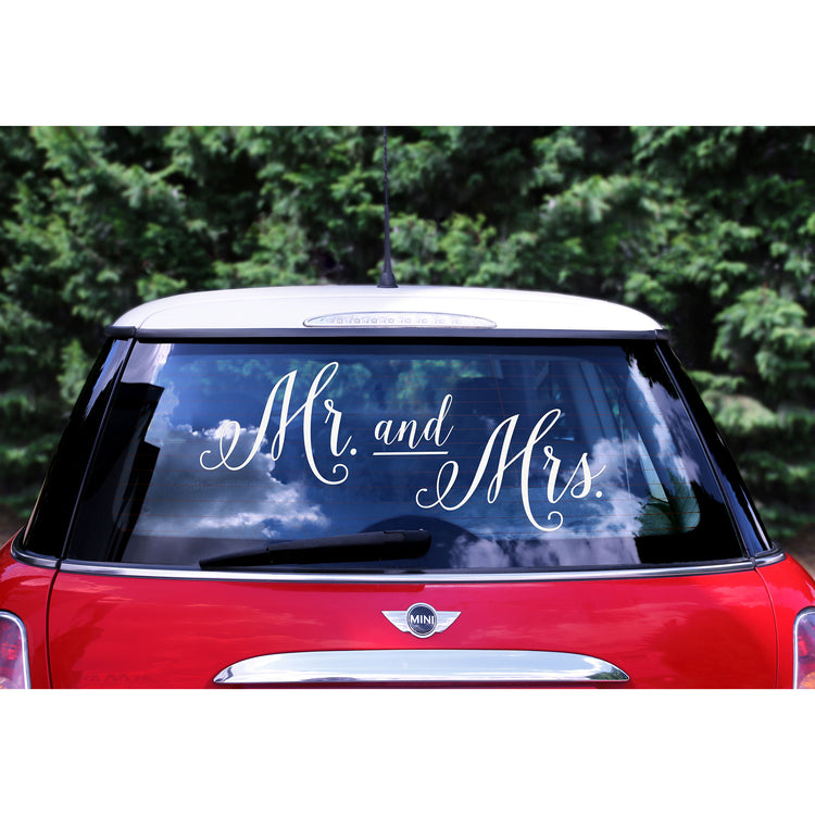 Classic Wedding Car Sticker Mr & Mrs