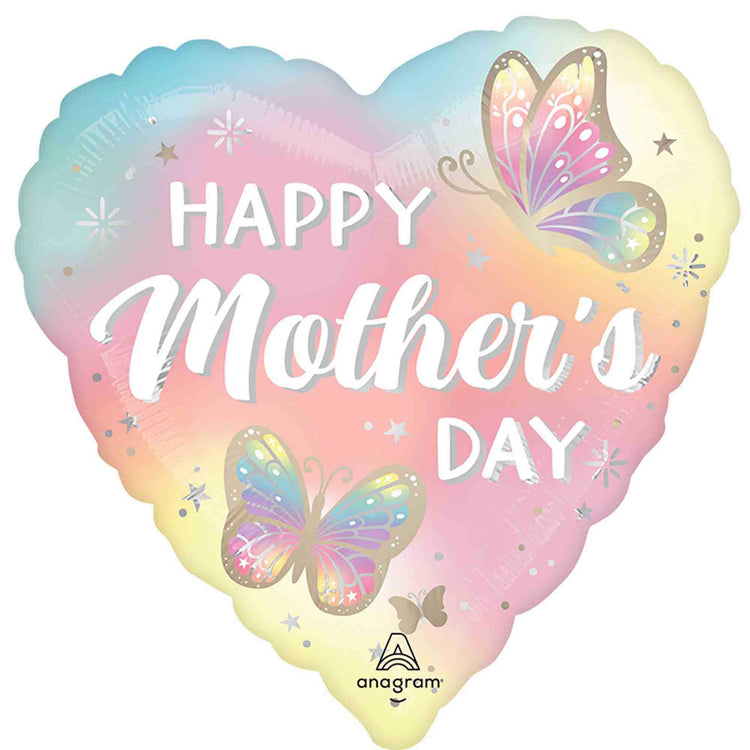 45cm Standard Satin Happy Mothers Day Fluttering Dreams Balloon