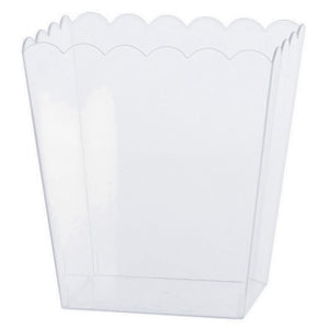 Scalloped Container Plastic Small Clear