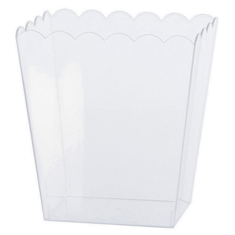 Scalloped Container Plastic Small Clear