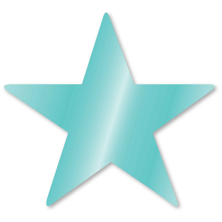 Robins Egg Blue Foil Star Cutouts Pack of 5