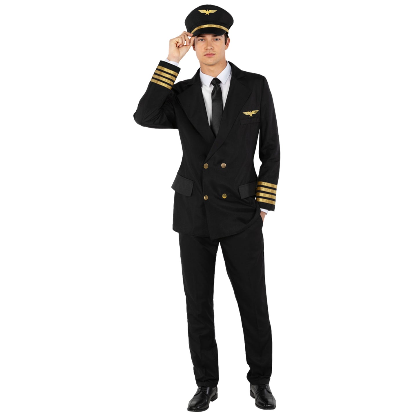 Pilot Captain Black Mens Costume Size XXX-Large