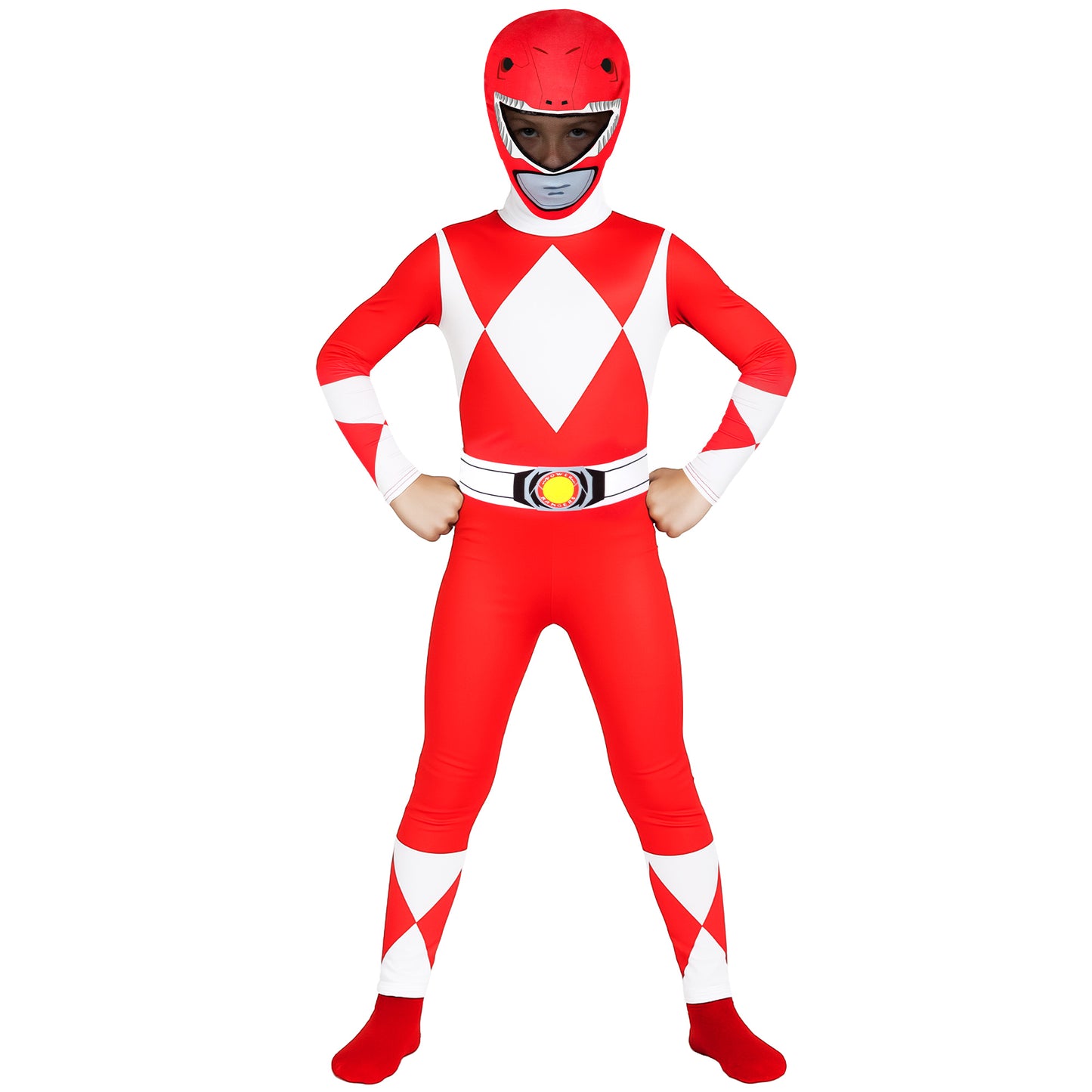 Mighty Morphin Red Morphsuit Kids Costume Size Medium