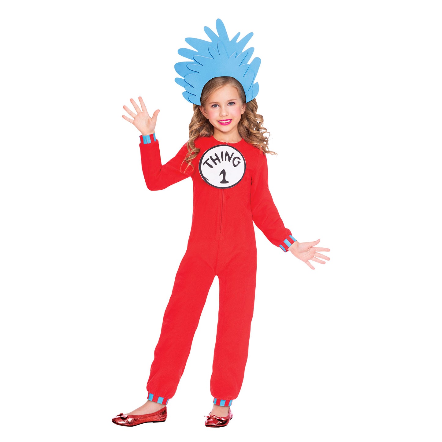 Dr Seuss Thing 1 and 2 Jumpsuit Kids Costume 3-4 Years