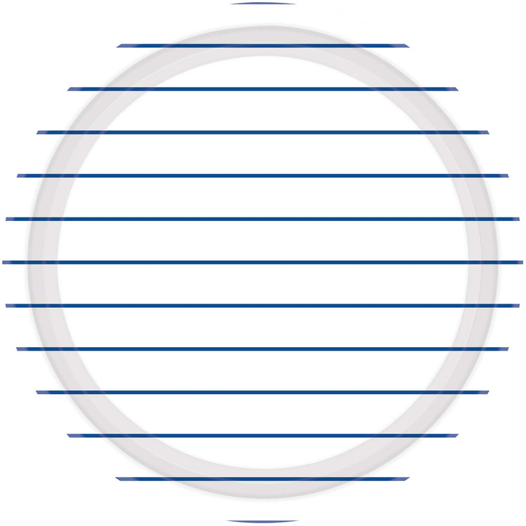 Bright Royal Blue Stripes 23cm Round Paper Plates Pack of 8